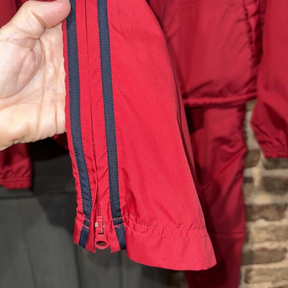 2003 Vintage Tommy Hilfiger Women’s Track Suit Sz M Maroon & Navy Stripe - Picture 10 of 15